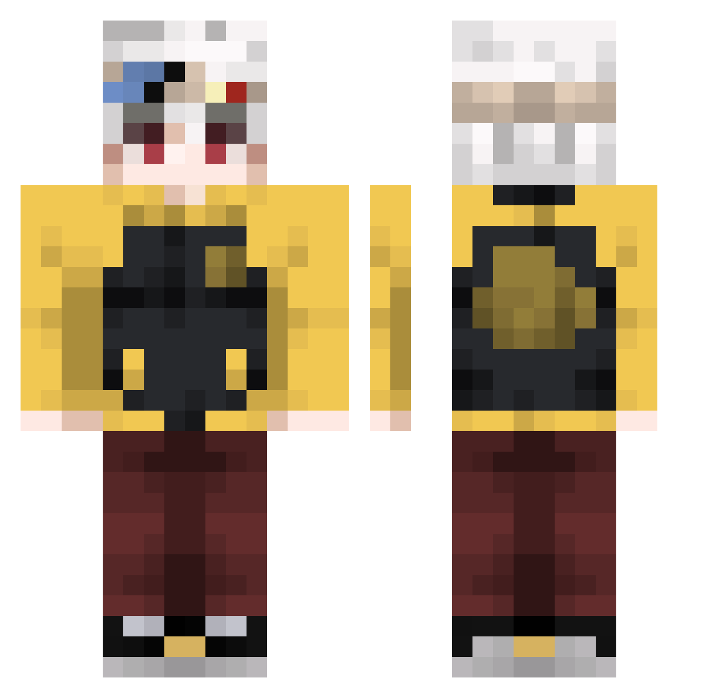 yaboymeow Minecraft skin, front and back view