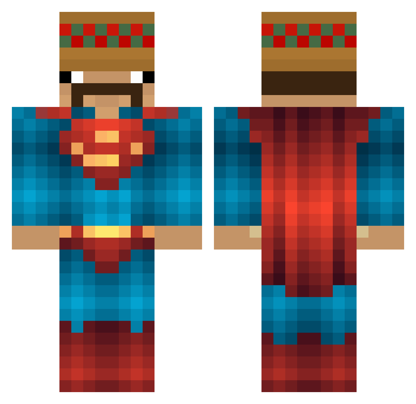zVizr Minecraft skin, front and back view