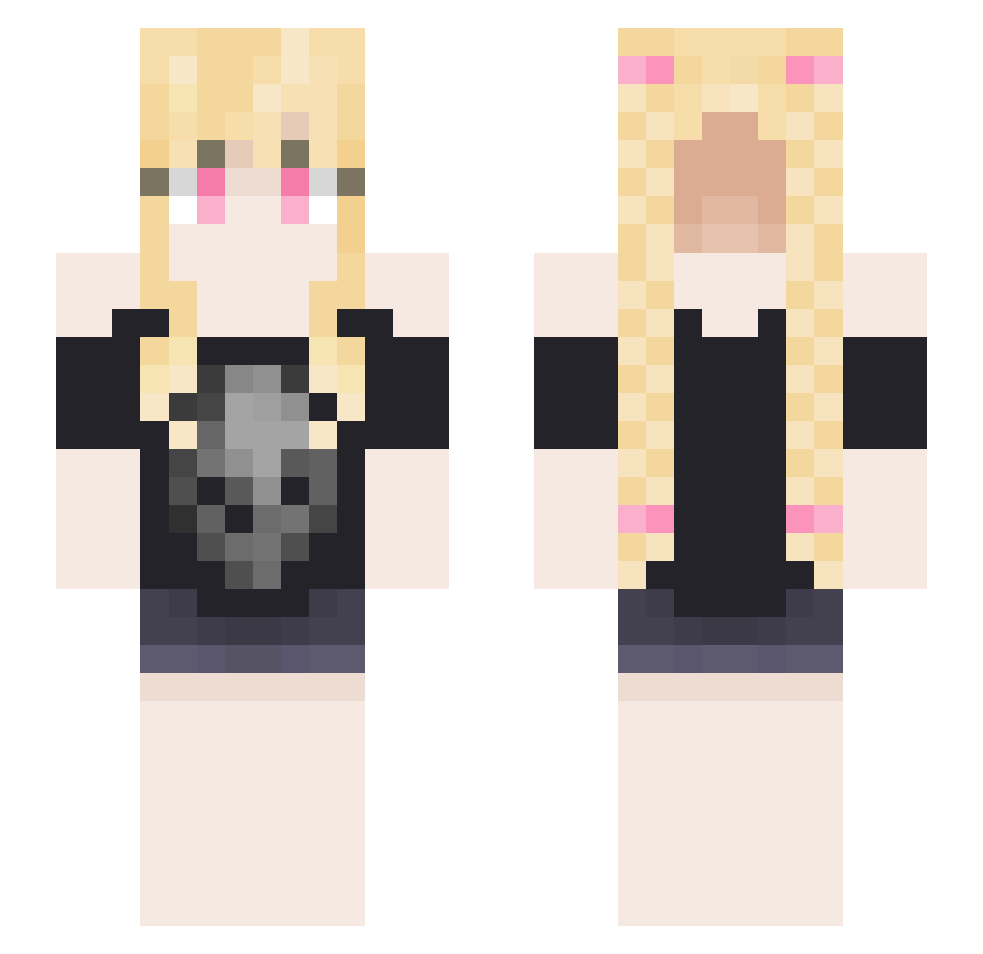 candyrager Minecraft skin, front and back view
