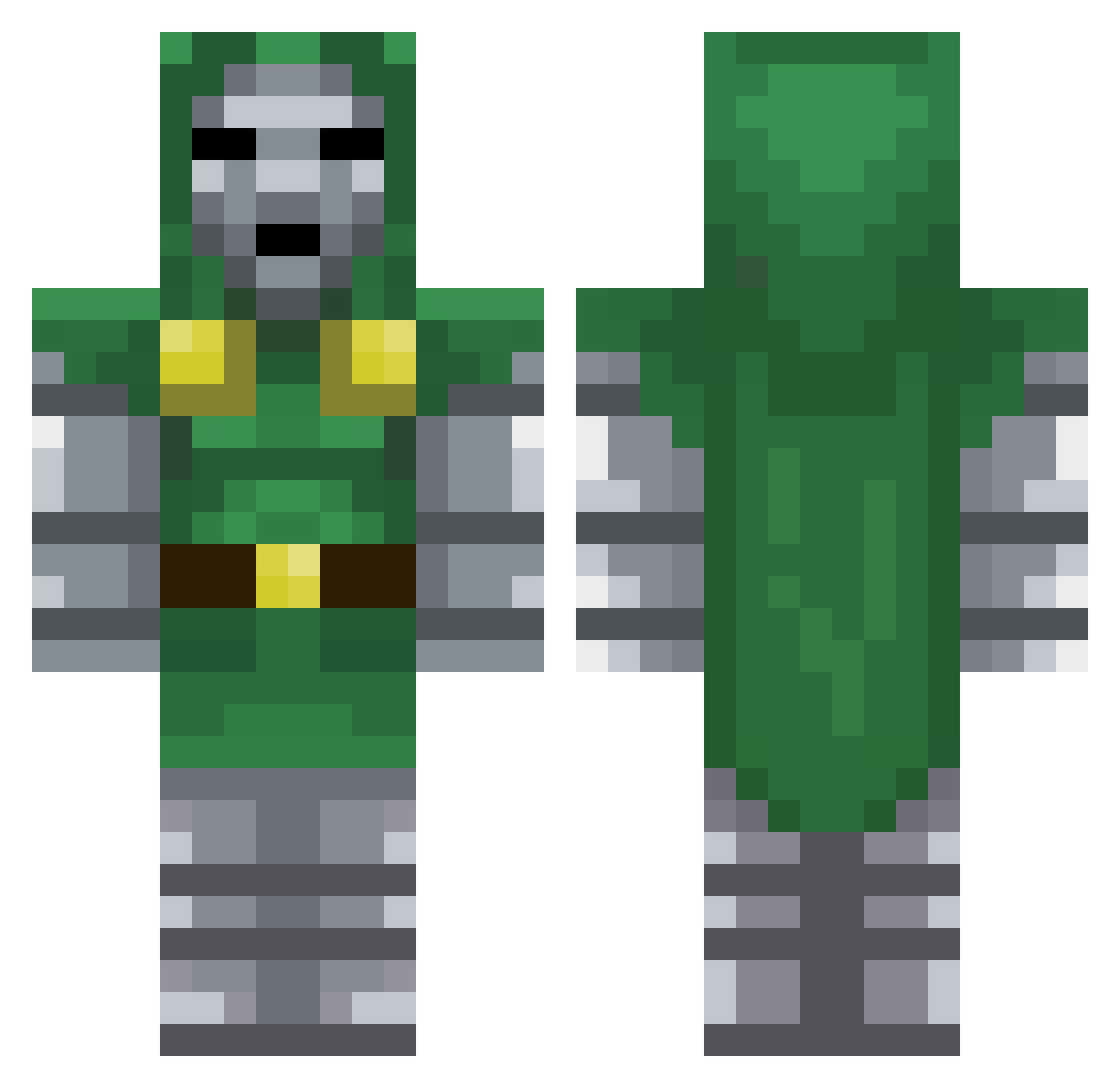 Fatcowdisease Minecraft skin, front and back view