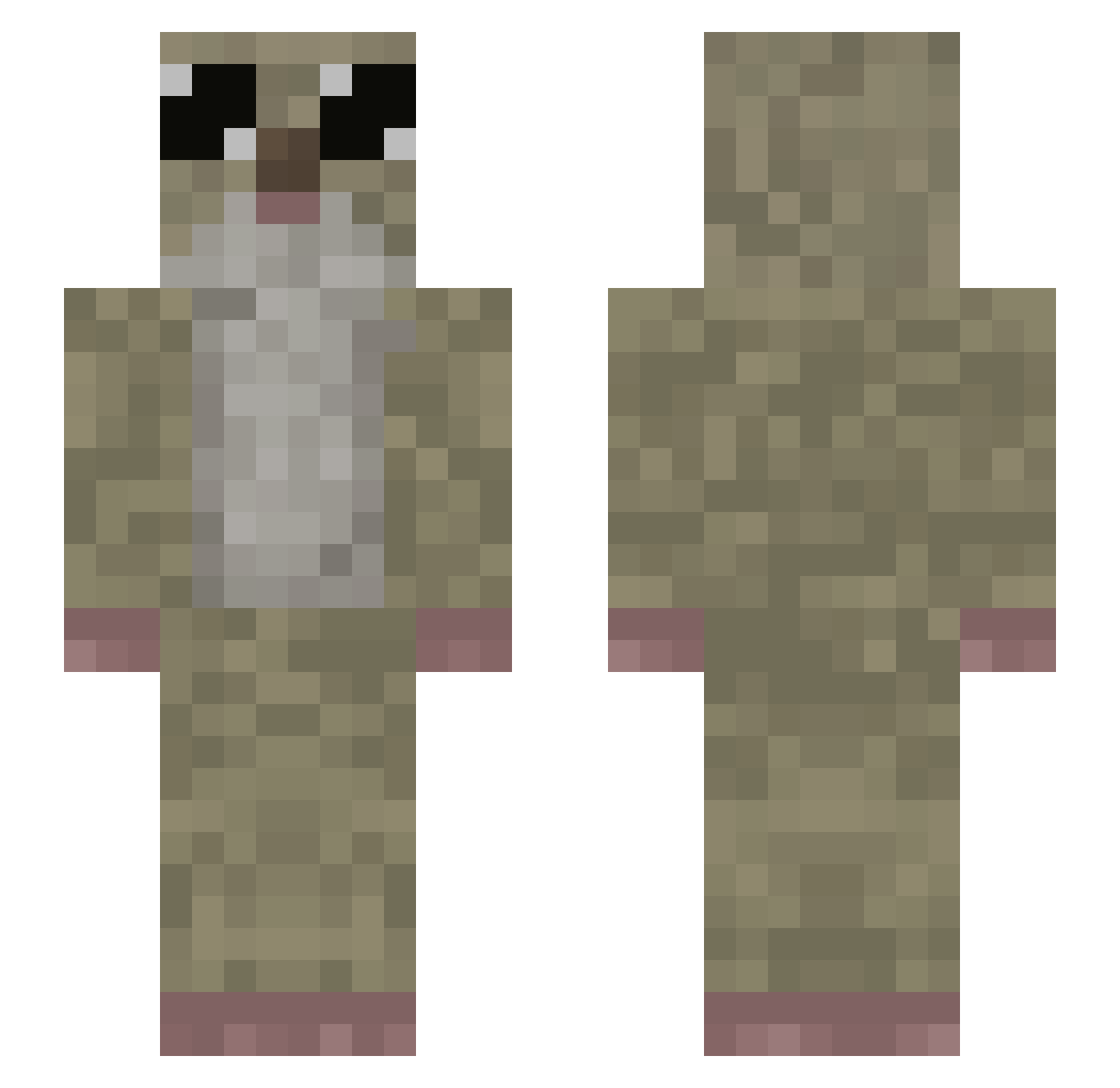 yyuvii Minecraft skin, front and back view