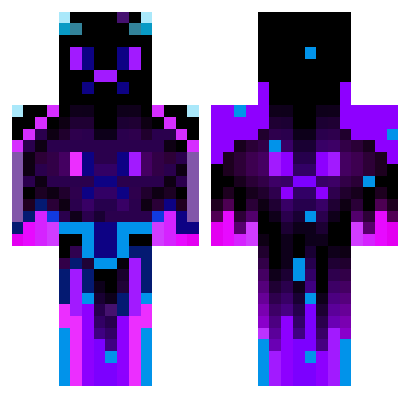 jb252 Minecraft skin, front and back view