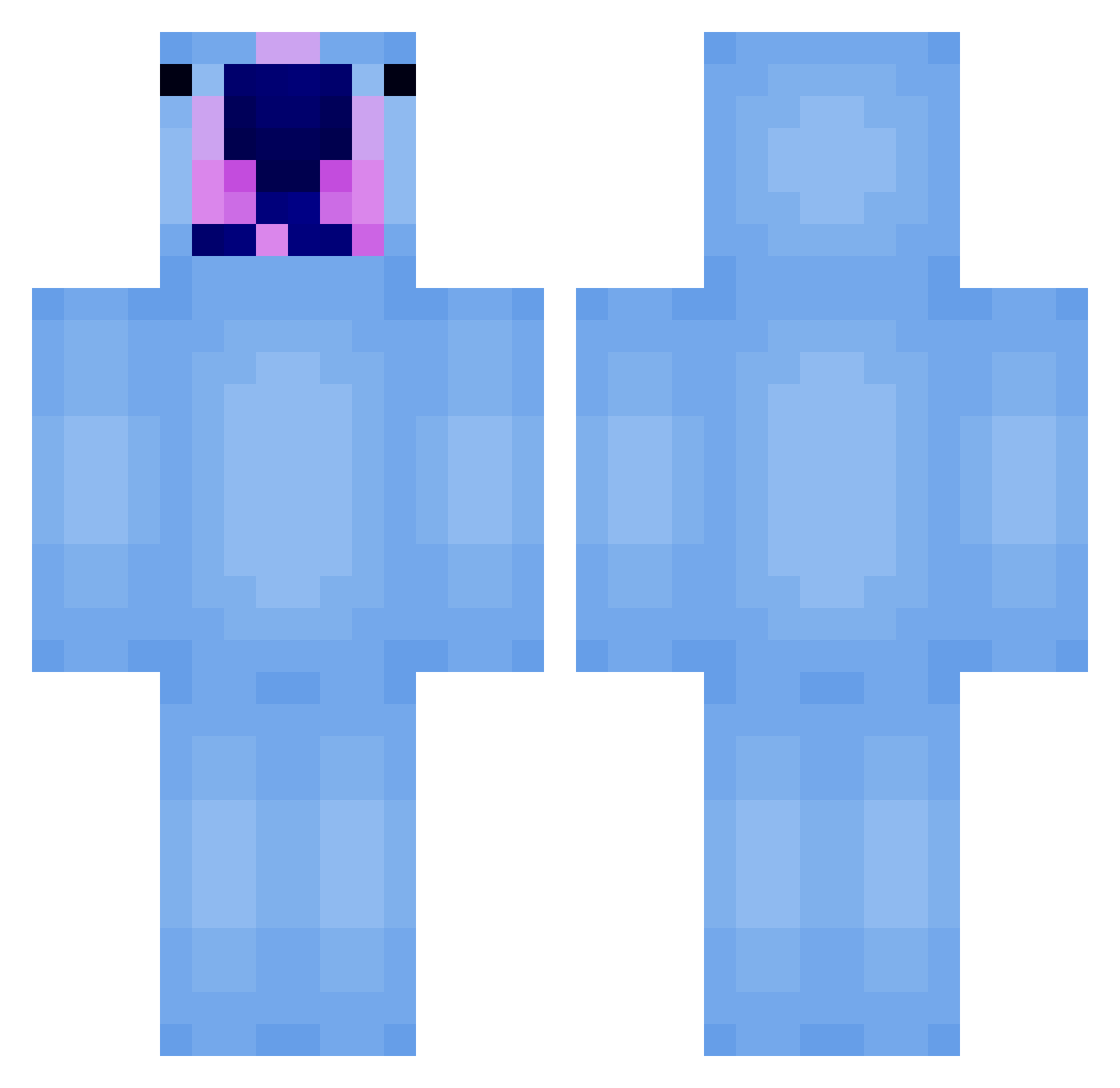 dockeye Minecraft skin, front and back view