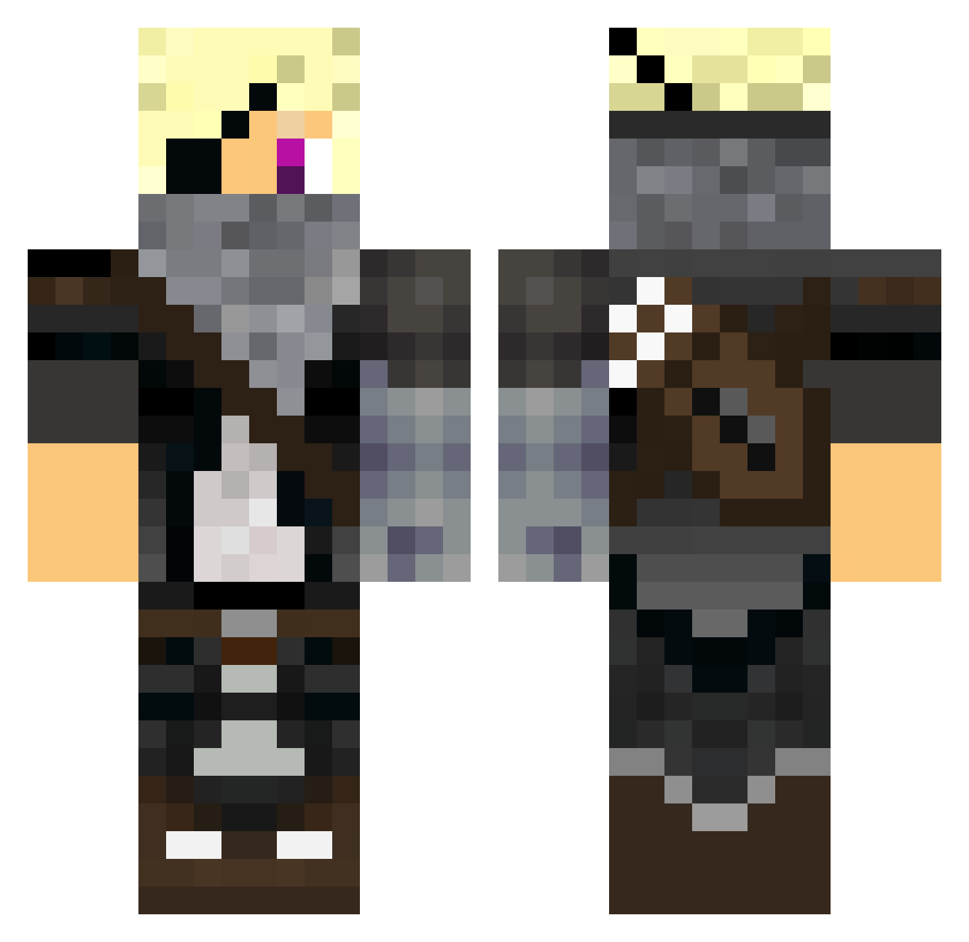 kubadoob Minecraft skin, front and back view