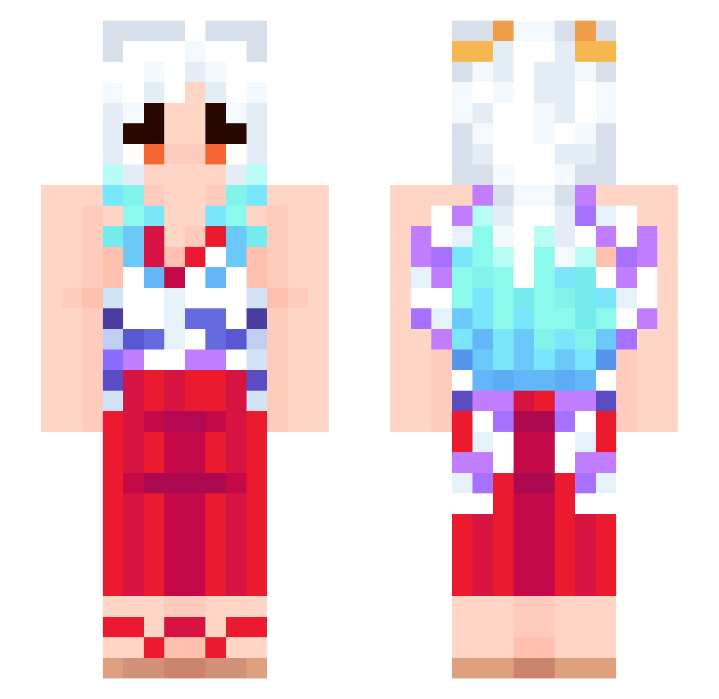 luffykei Minecraft skin, front and back view