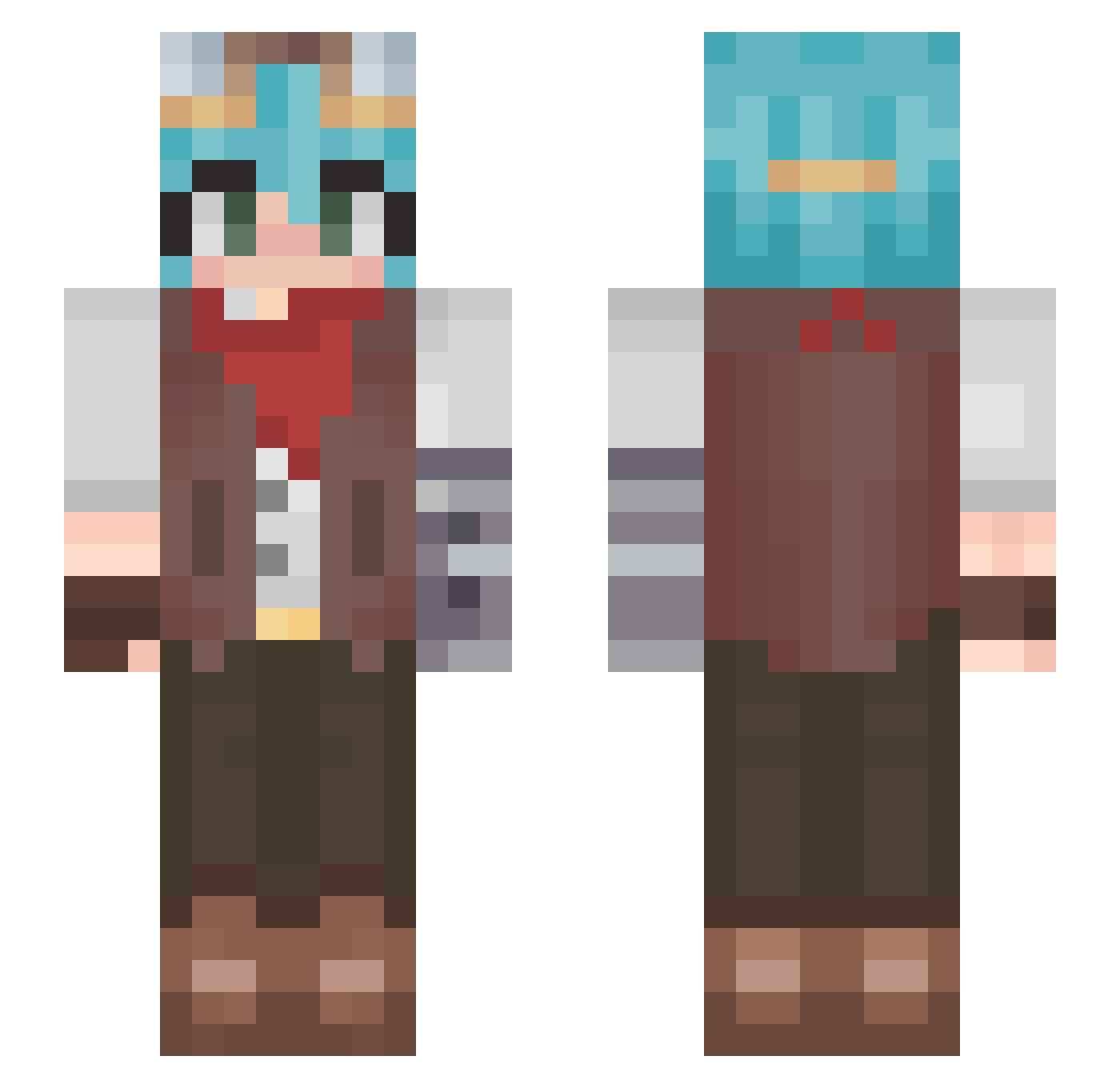 Fruit_Batt Minecraft skin, front and back view