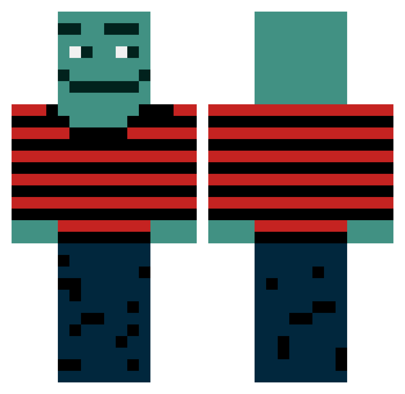 upipoju Minecraft skin, front and back view