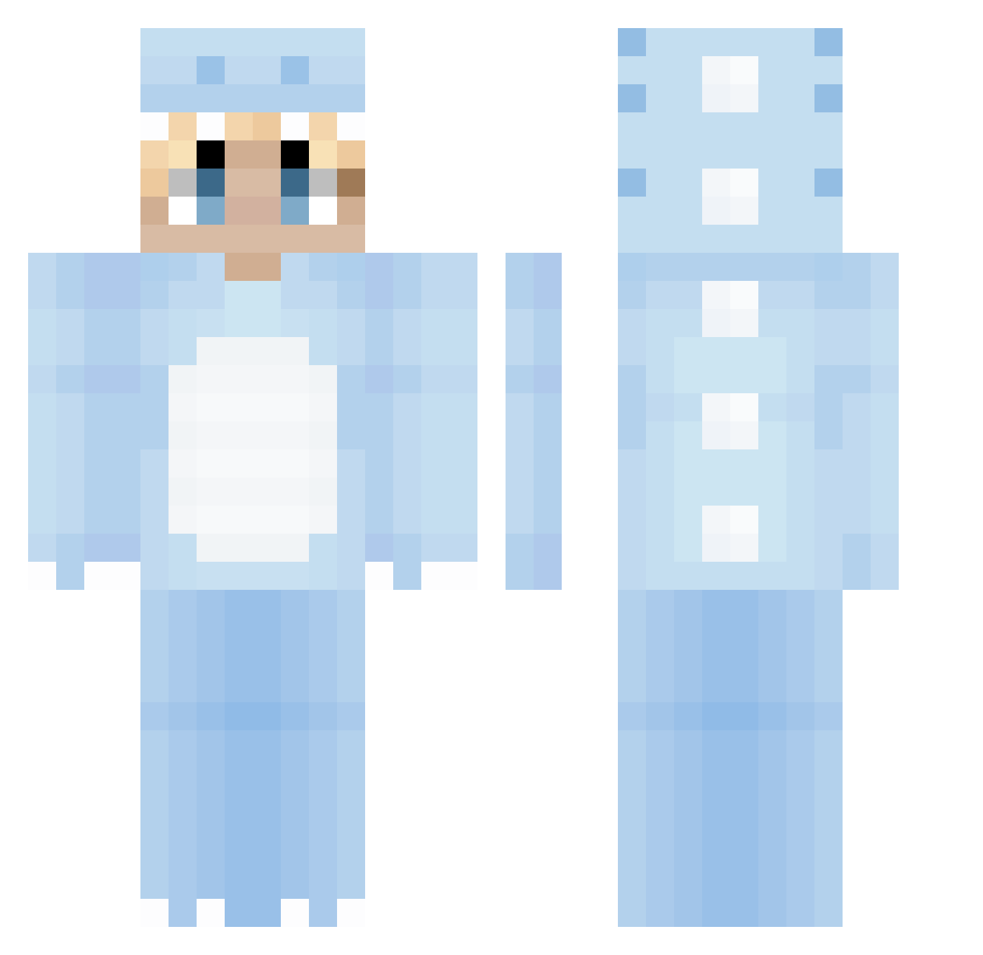 nallukkaxd Minecraft skin, front and back view