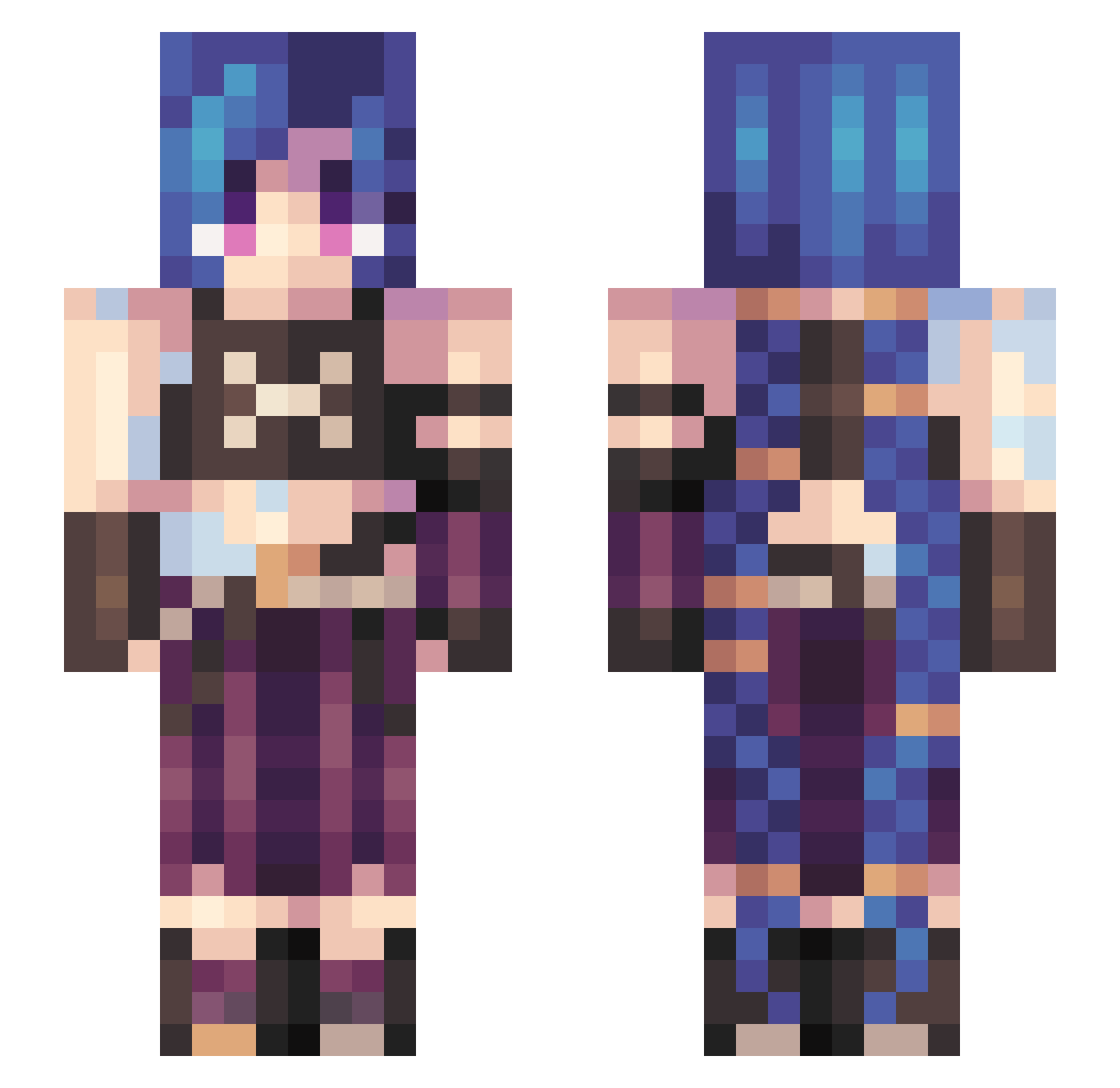 Simsim_MC Minecraft skin, front and back view