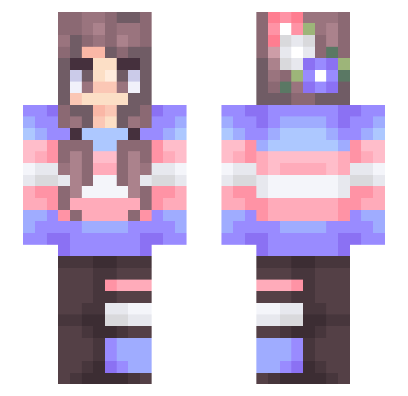 EtherealPhantasm Minecraft skin, front and back view