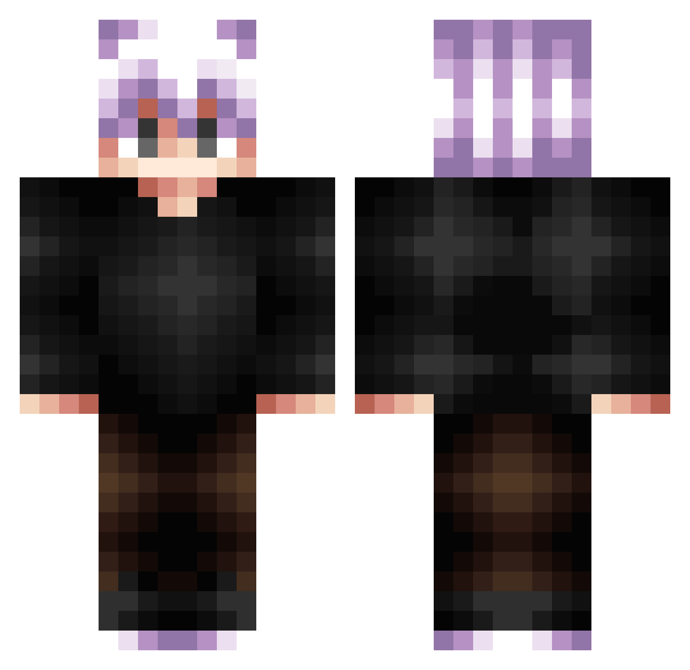 RafkyPramana Minecraft skin, front and back view
