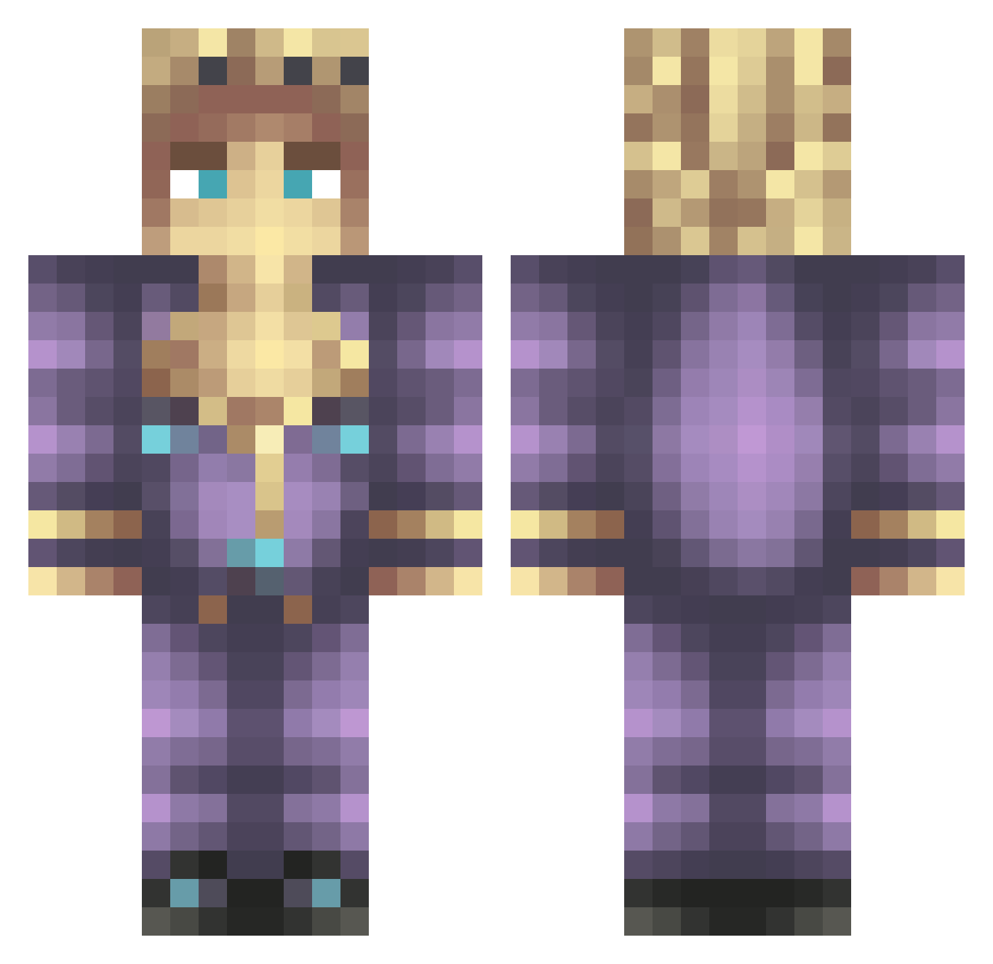 SolidSlug47 Minecraft skin, front and back view