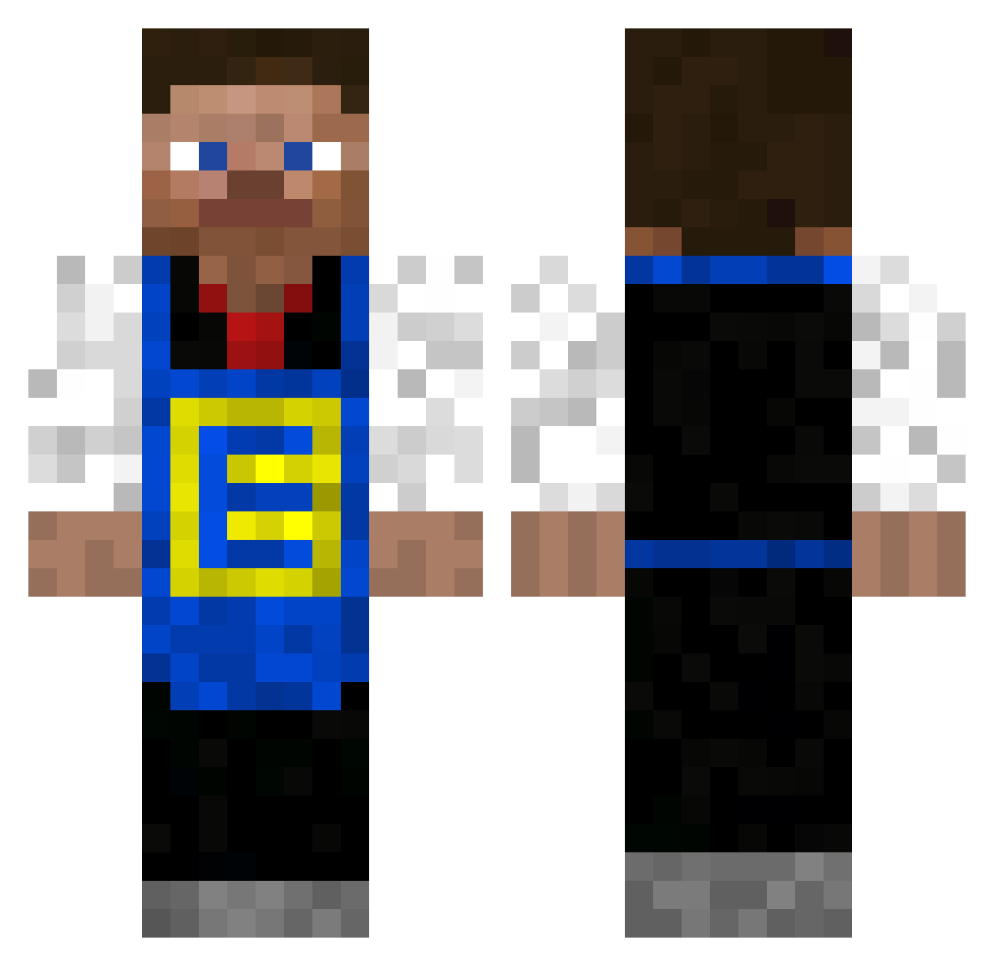 Vinix Minecraft skin, front and back view