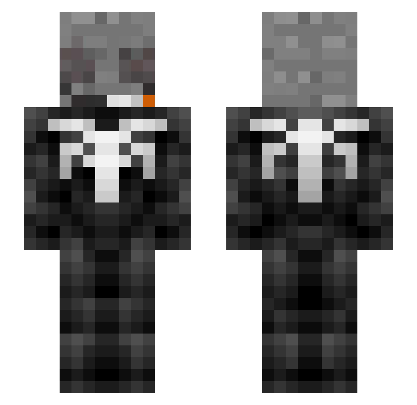 Certifriedd Minecraft skin, front and back view