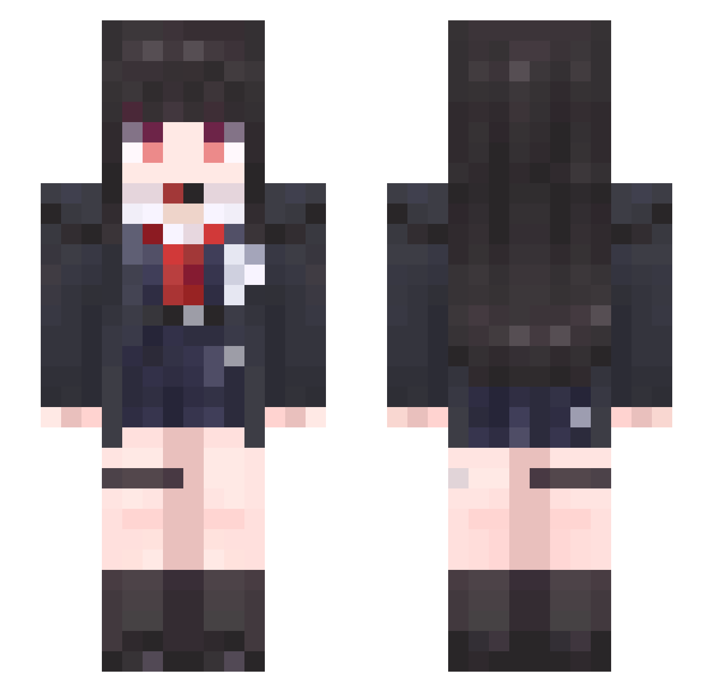 TangliEr Minecraft skin, front and back view