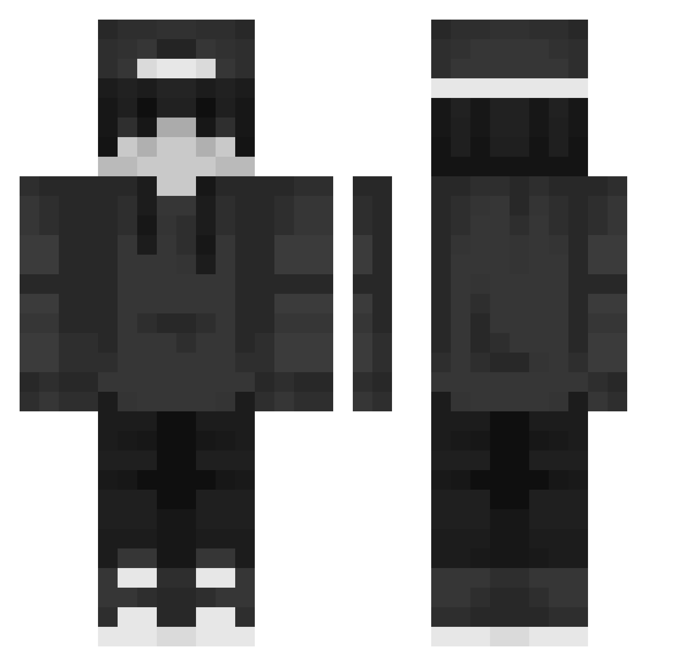 Ghost18927 Minecraft skin, front and back view