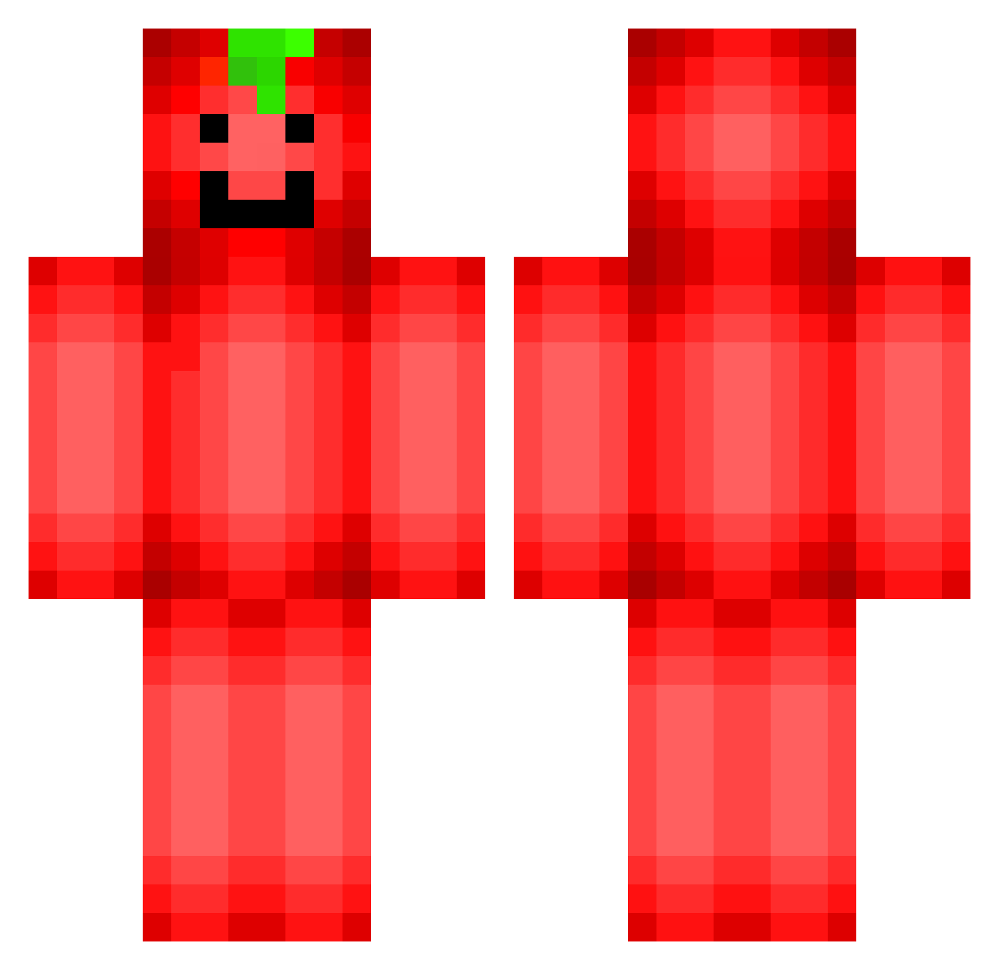 SquareApple_ Minecraft skin, front and back view