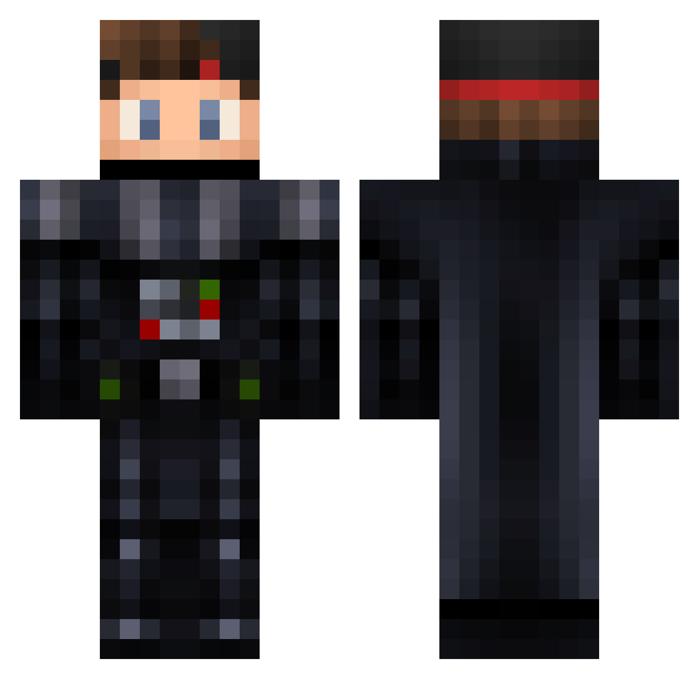 IcaHect Minecraft skin, front and back view