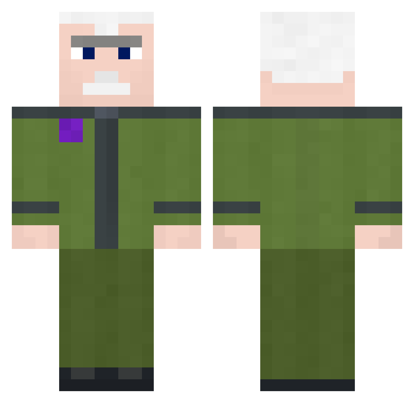 RecipeForSuccess Minecraft skin, front and back view