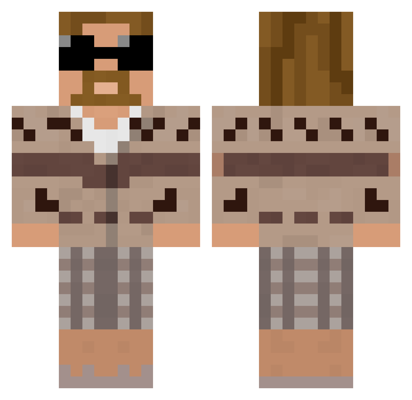 Donkonky Minecraft skin, front and back view