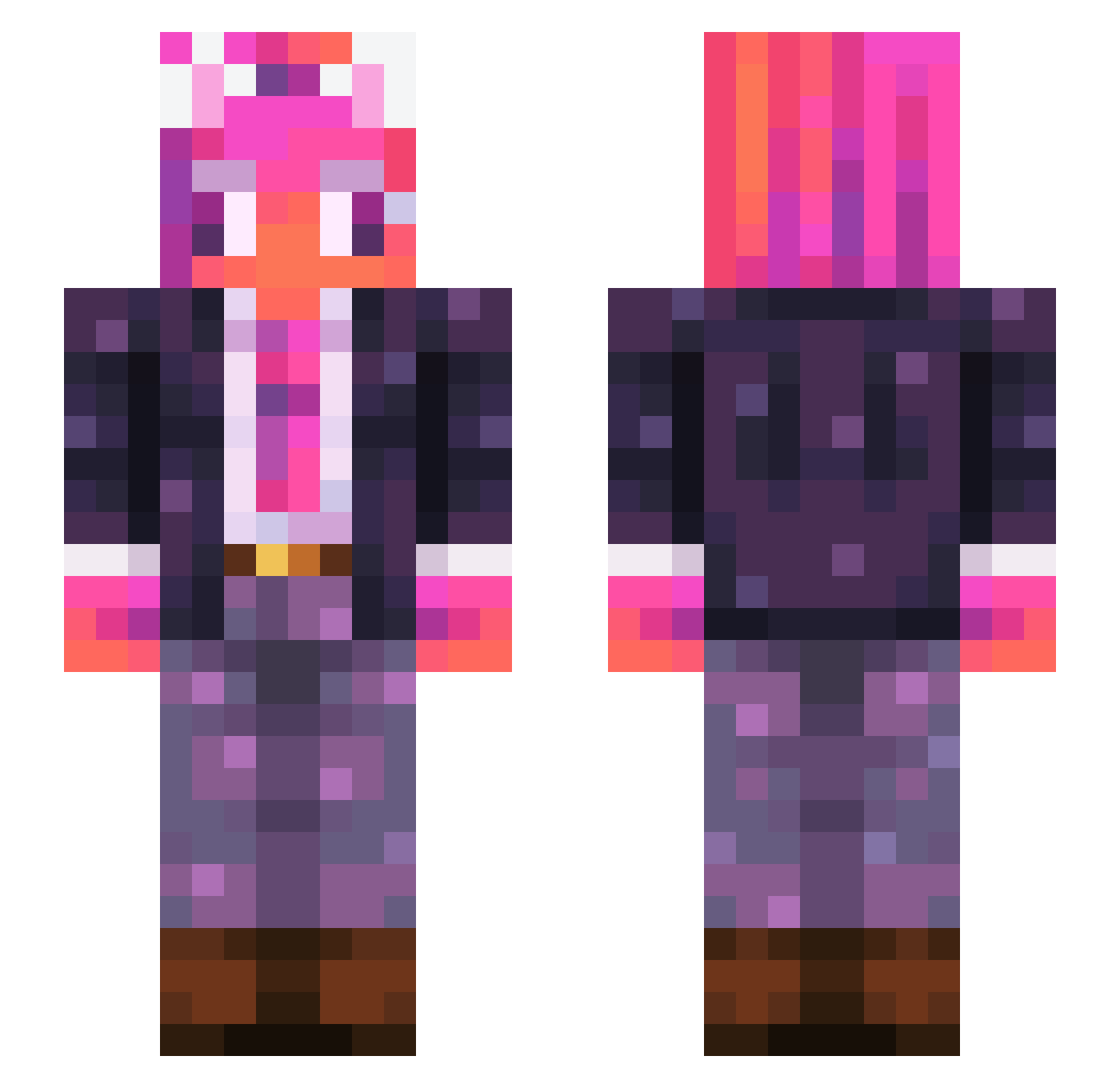 FireChaosEmerald Minecraft skin, front and back view