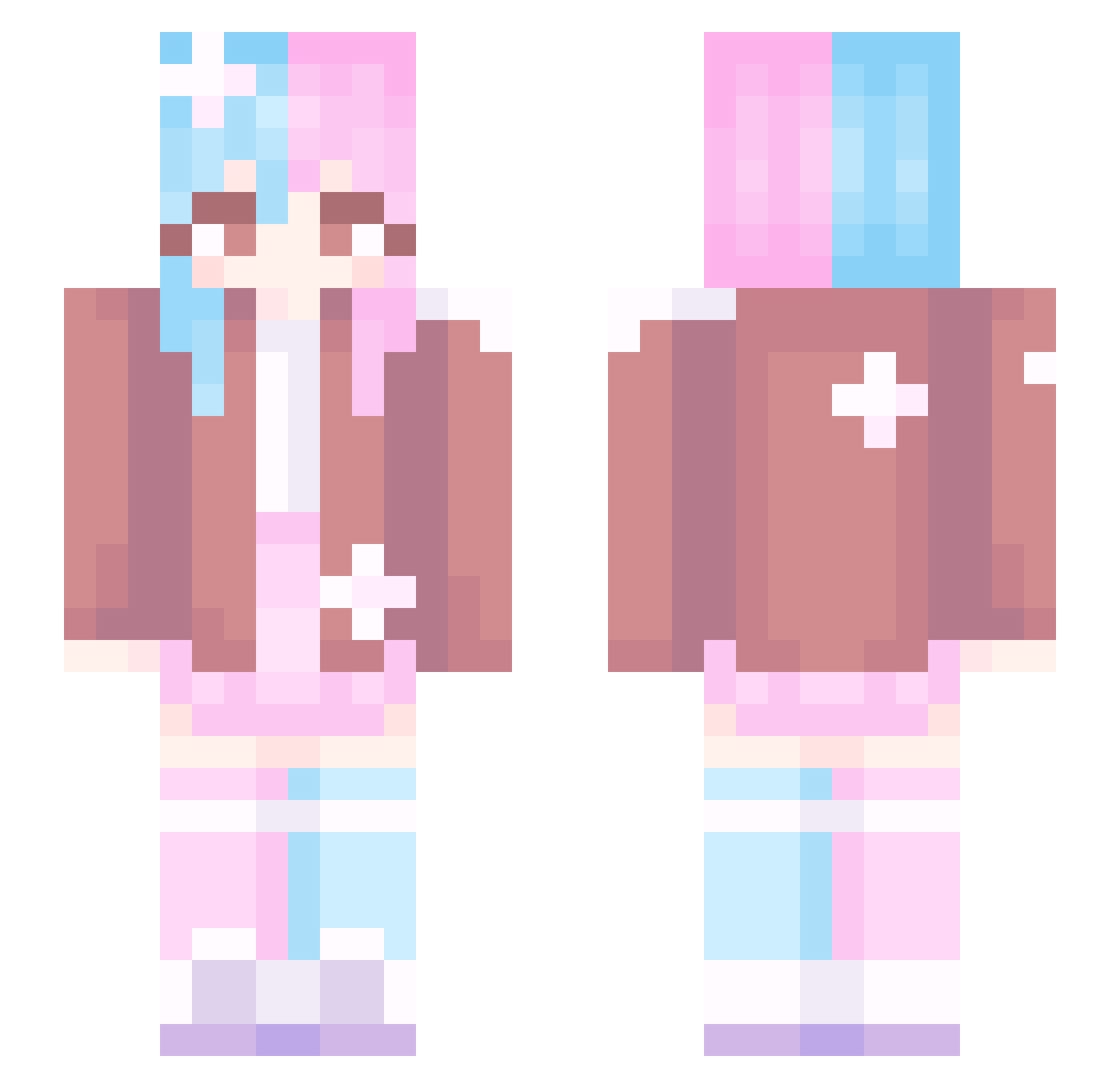 prototypical_ Minecraft skin, front and back view