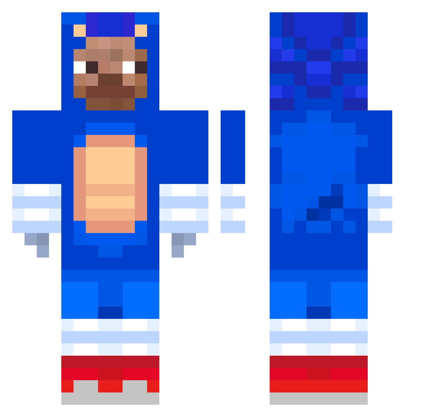 Ethel Minecraft skin, front and back view