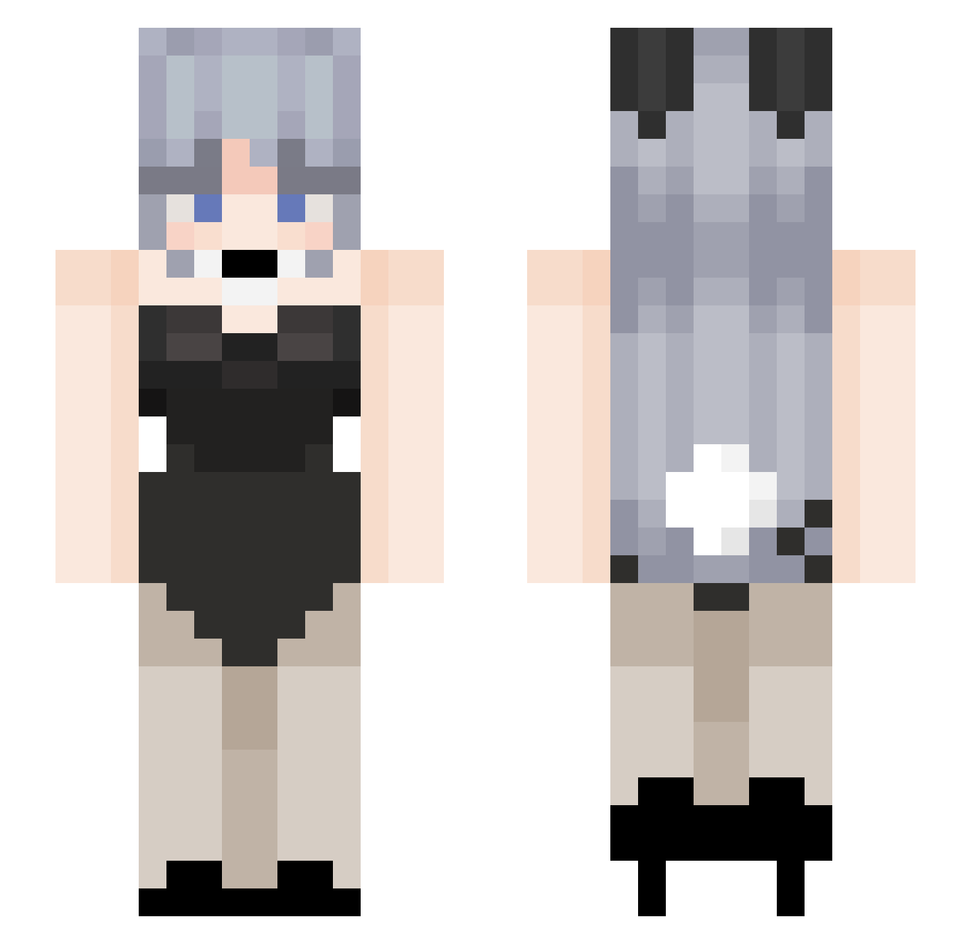 Sscribe Minecraft skin, front and back view
