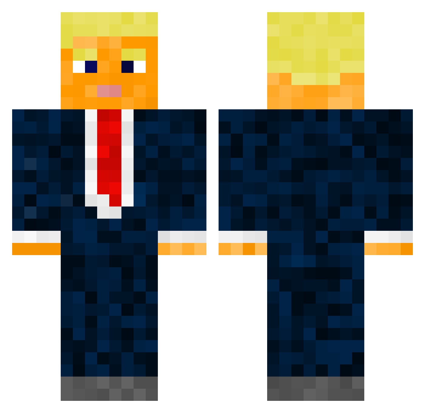 doorscrew Minecraft skin, front and back view