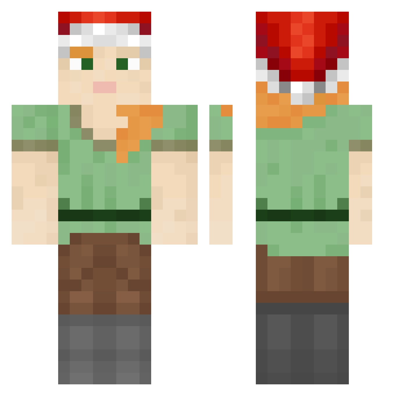Zzz34z Minecraft skin, front and back view