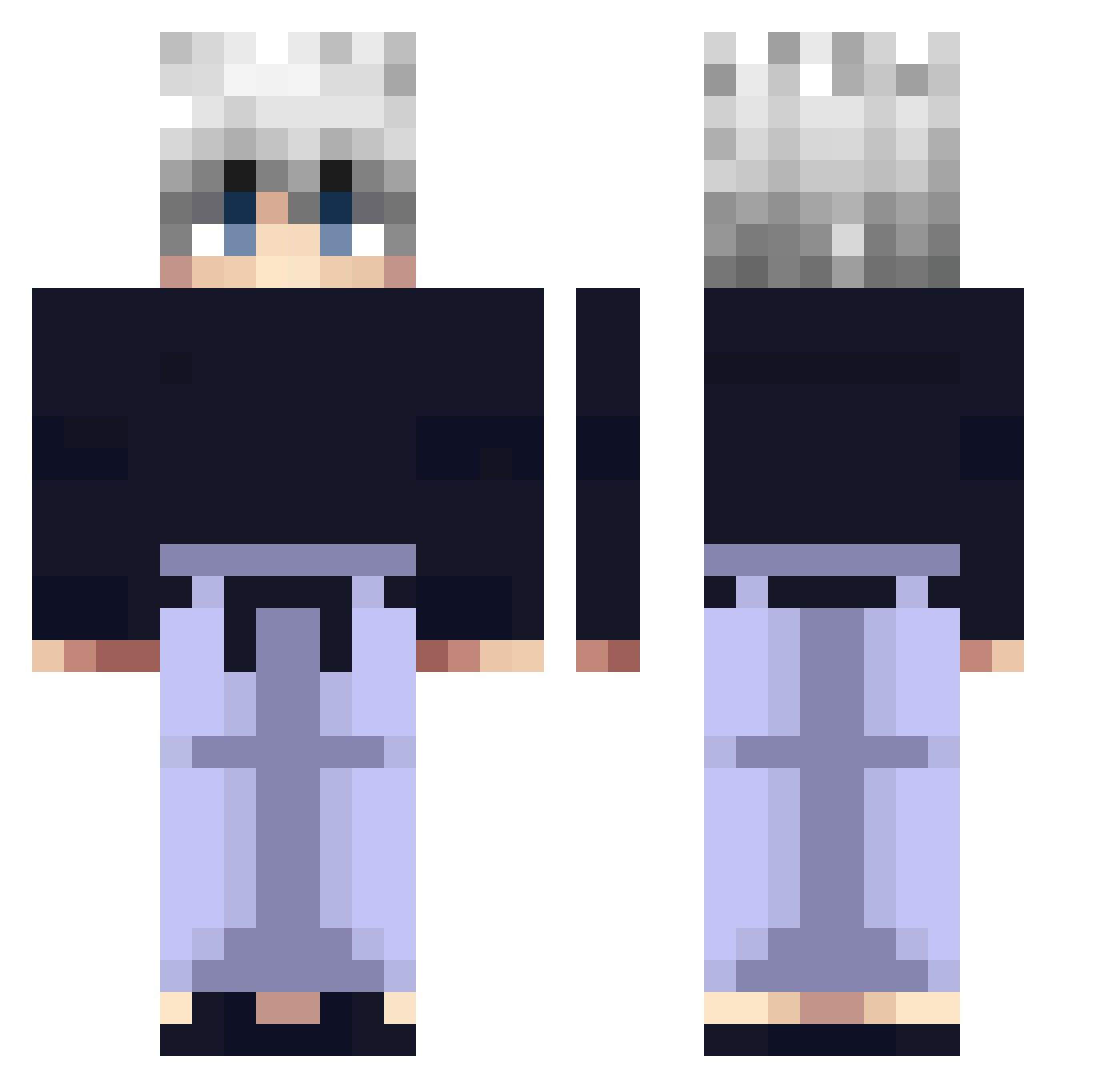 twins974 Minecraft skin, front and back view
