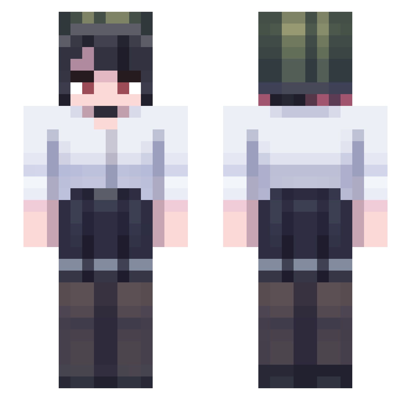 SimpleEmber Minecraft skin, front and back view