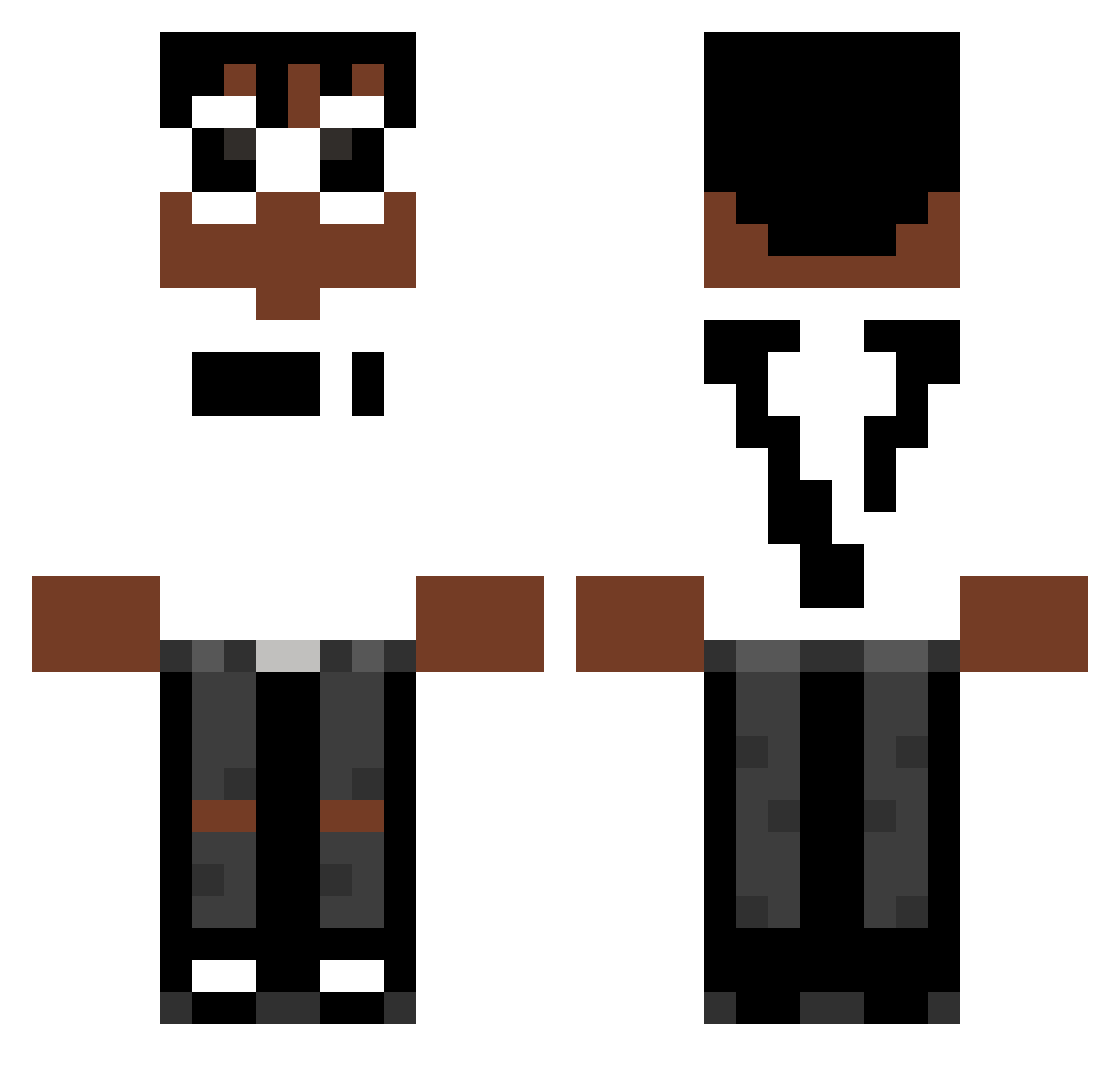 asadw1001 Minecraft skin, front and back view