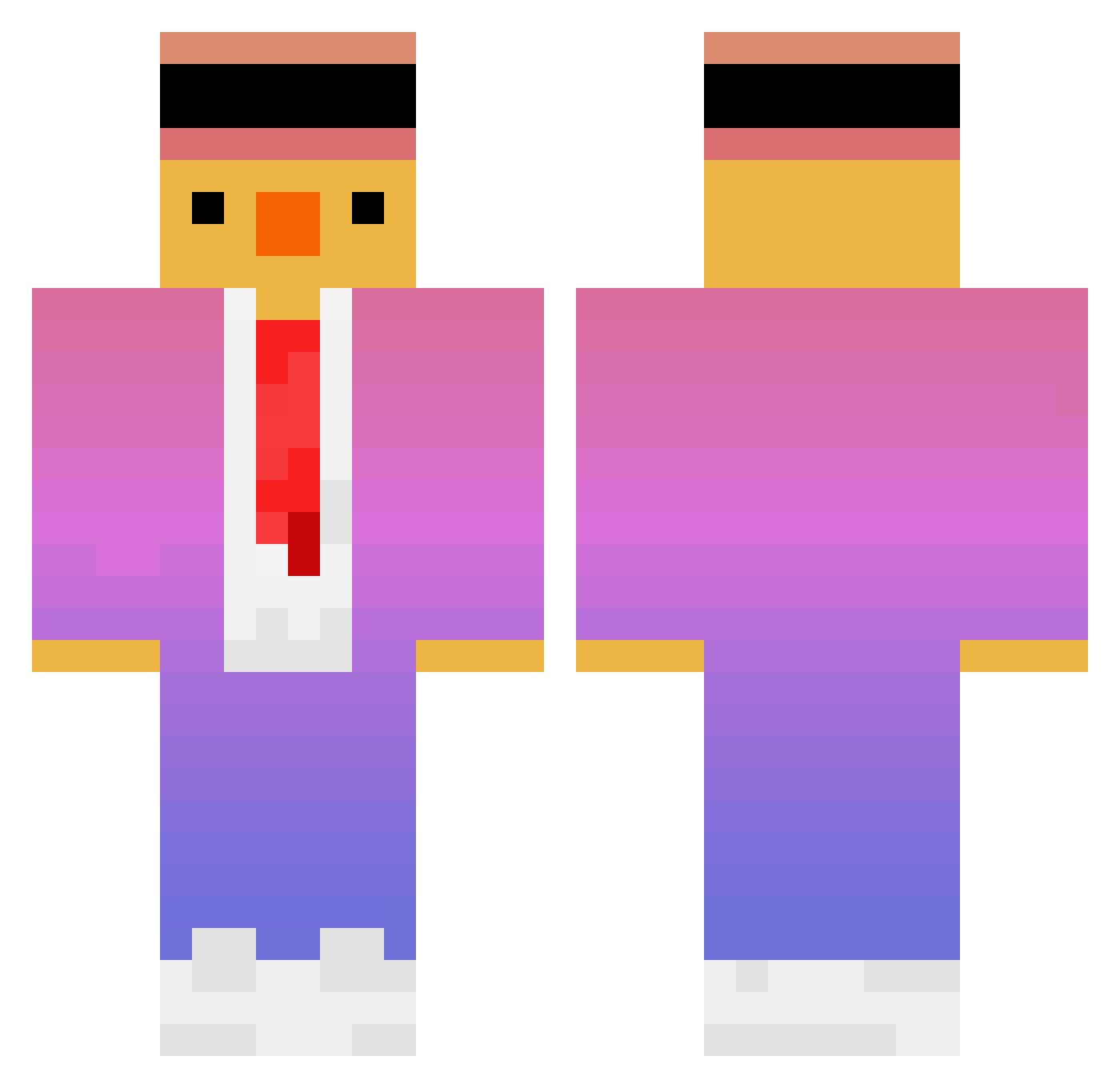 TeTe5712 Minecraft skin, front and back view