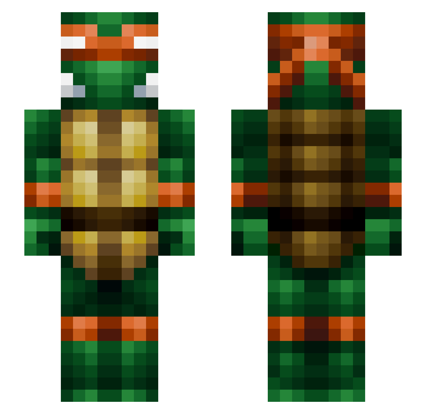 Chromatical Minecraft skin, front and back view