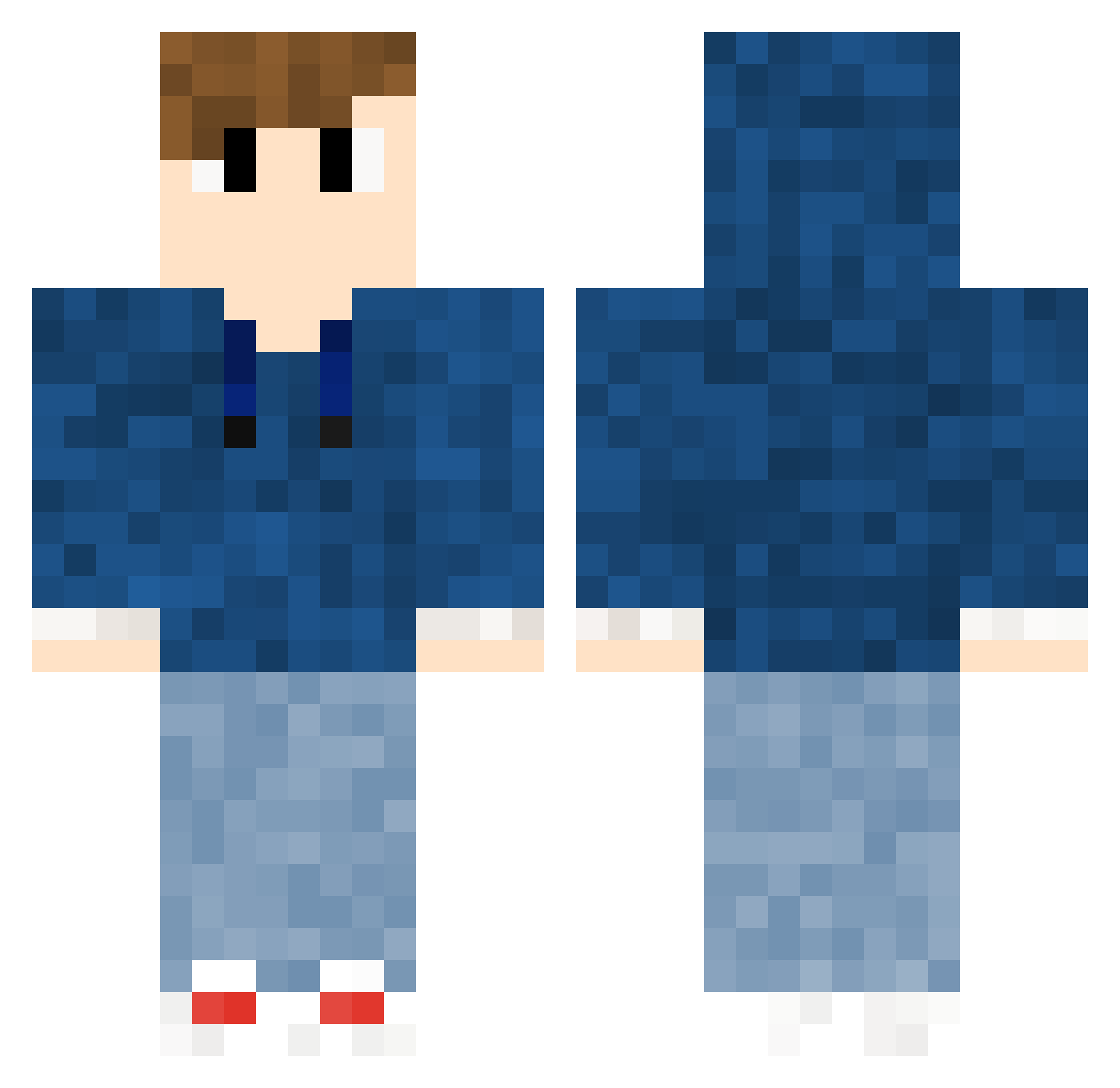 Snowdonian Minecraft skin, front and back view