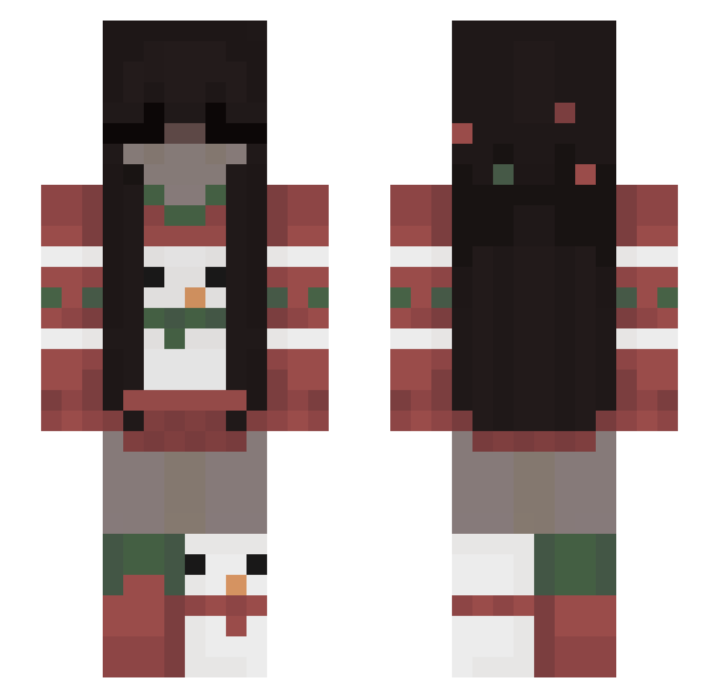 Kutyii Minecraft skin, front and back view