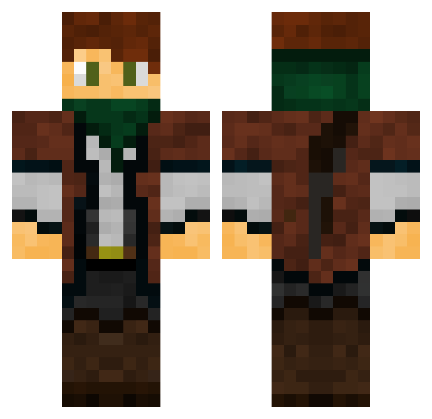 JohnWicke Minecraft skin, front and back view