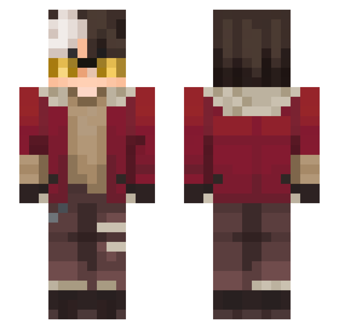 TIM7777773 Minecraft skin, front and back view