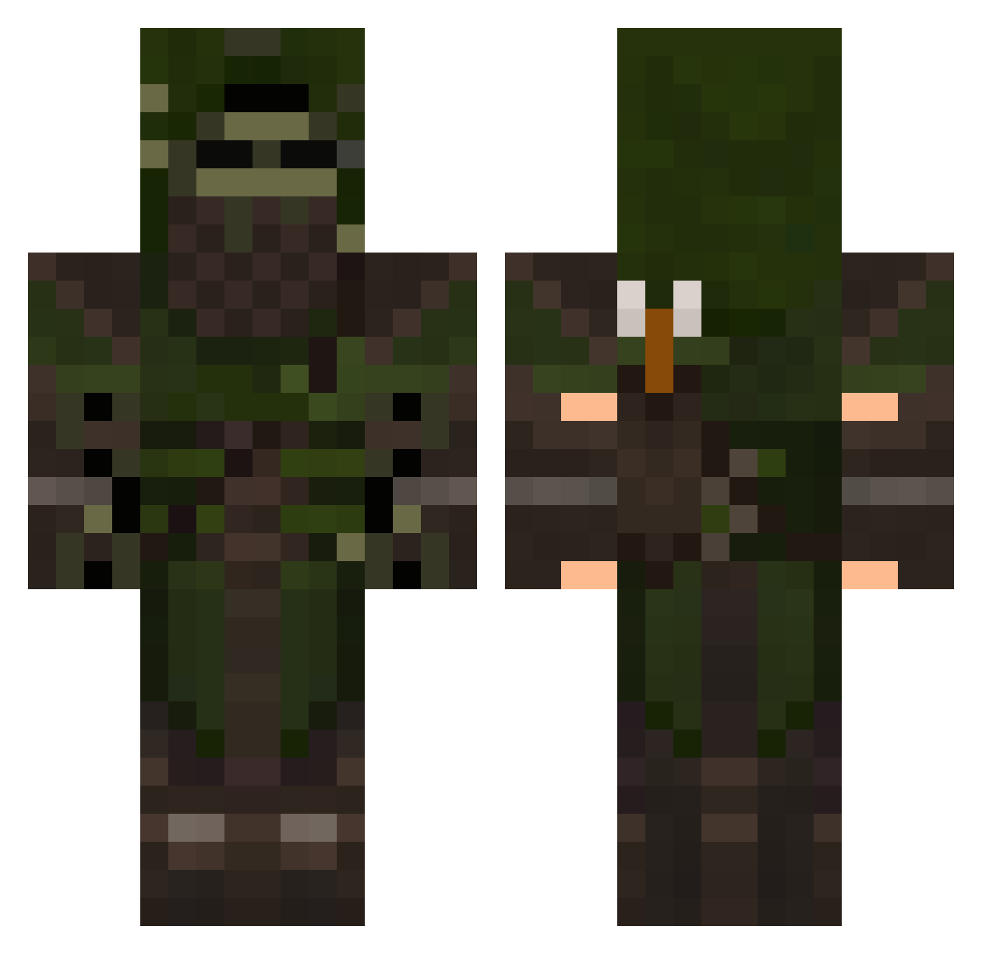 Banishes Minecraft skin, front and back view