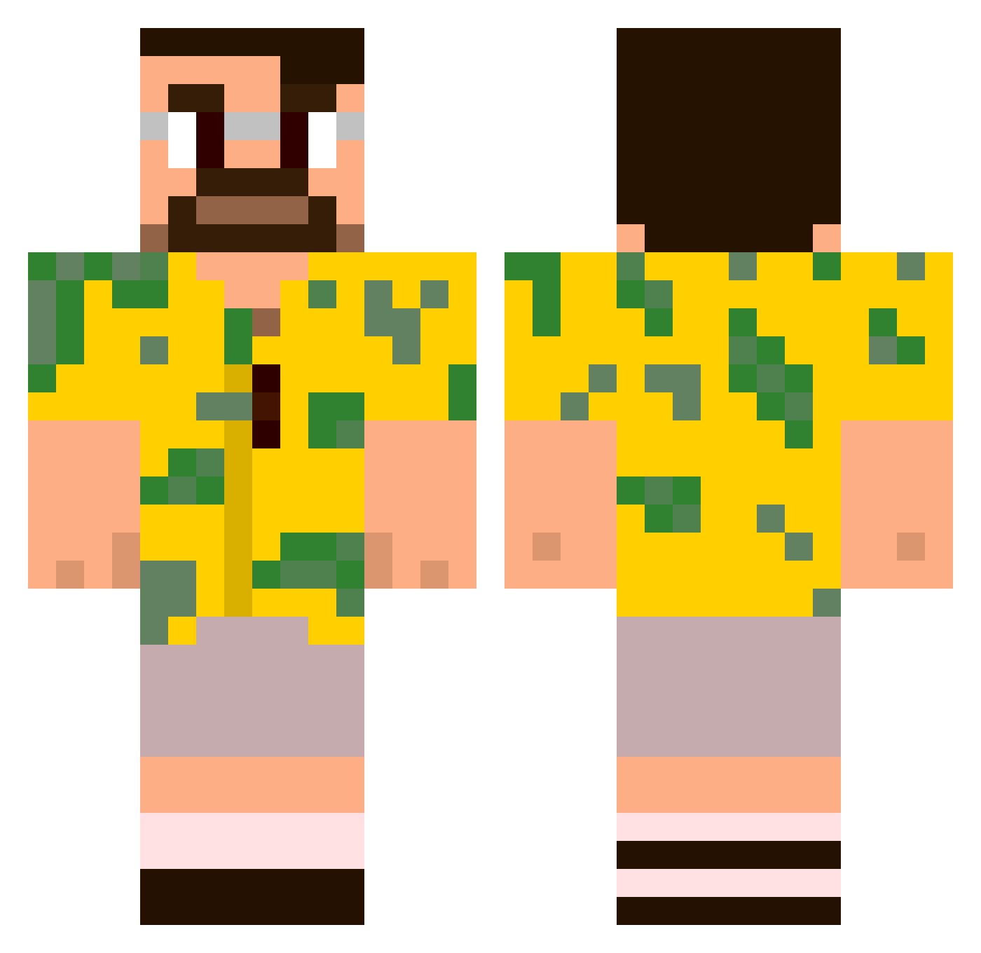 FahimX Minecraft skin, front and back view