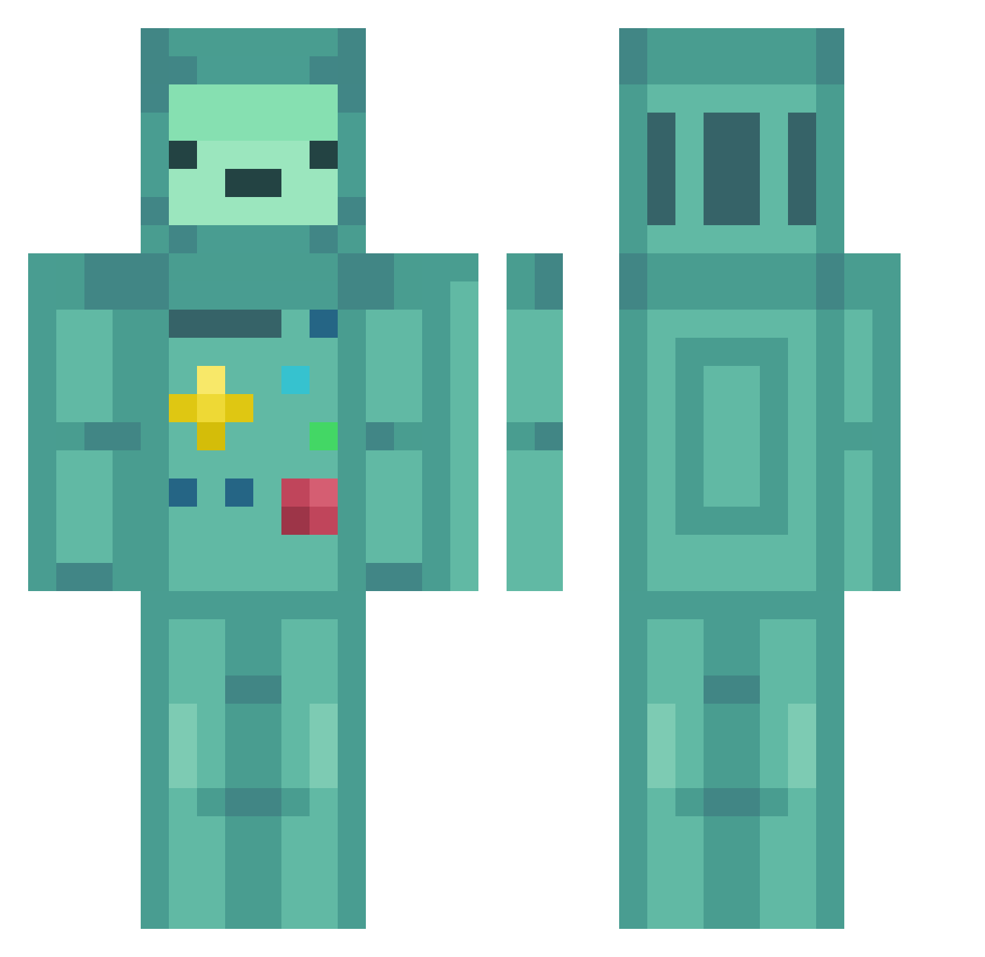 kovaichi Minecraft skin, front and back view