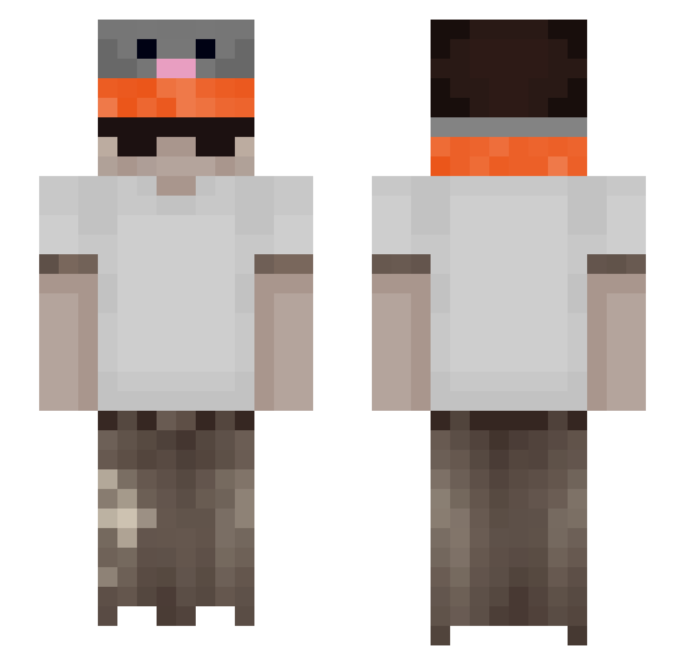 Shaaitan Minecraft skin, front and back view