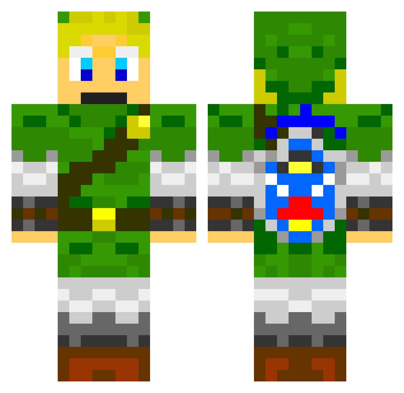 Dispersal Minecraft skin, front and back view