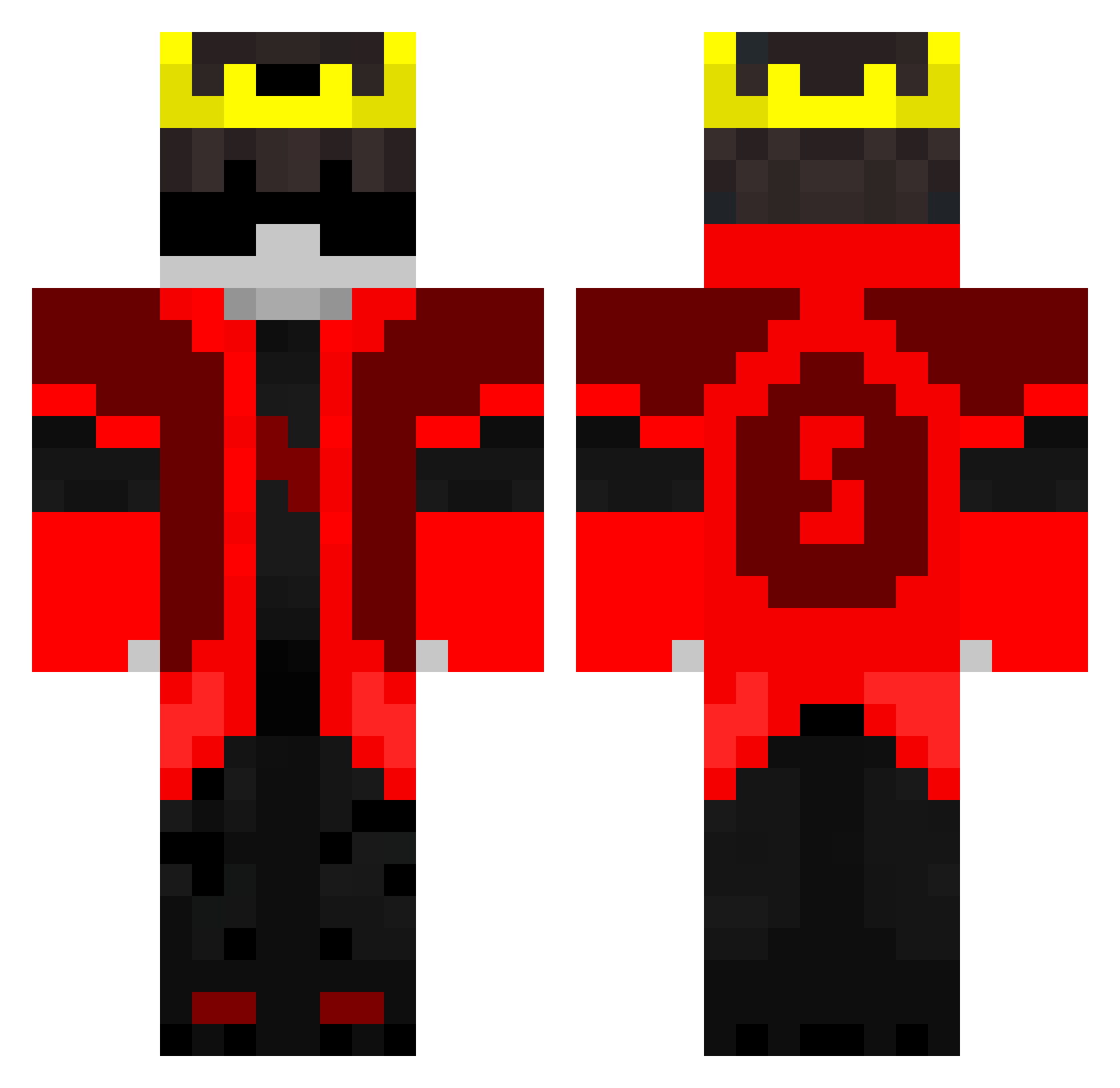 Mrga Minecraft skin, front and back view