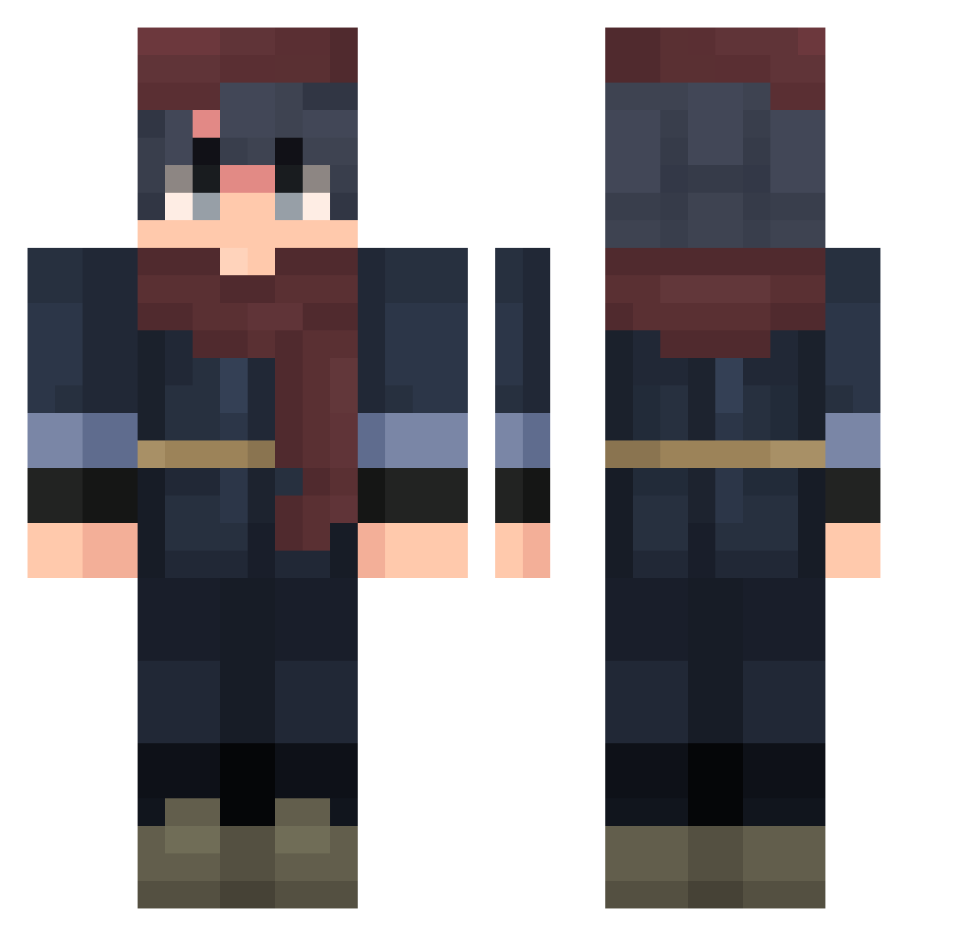 ImIceh Minecraft skin, front and back view