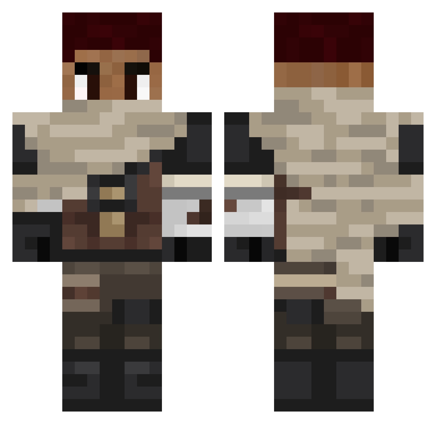 RedNAX5647 Minecraft skin, front and back view