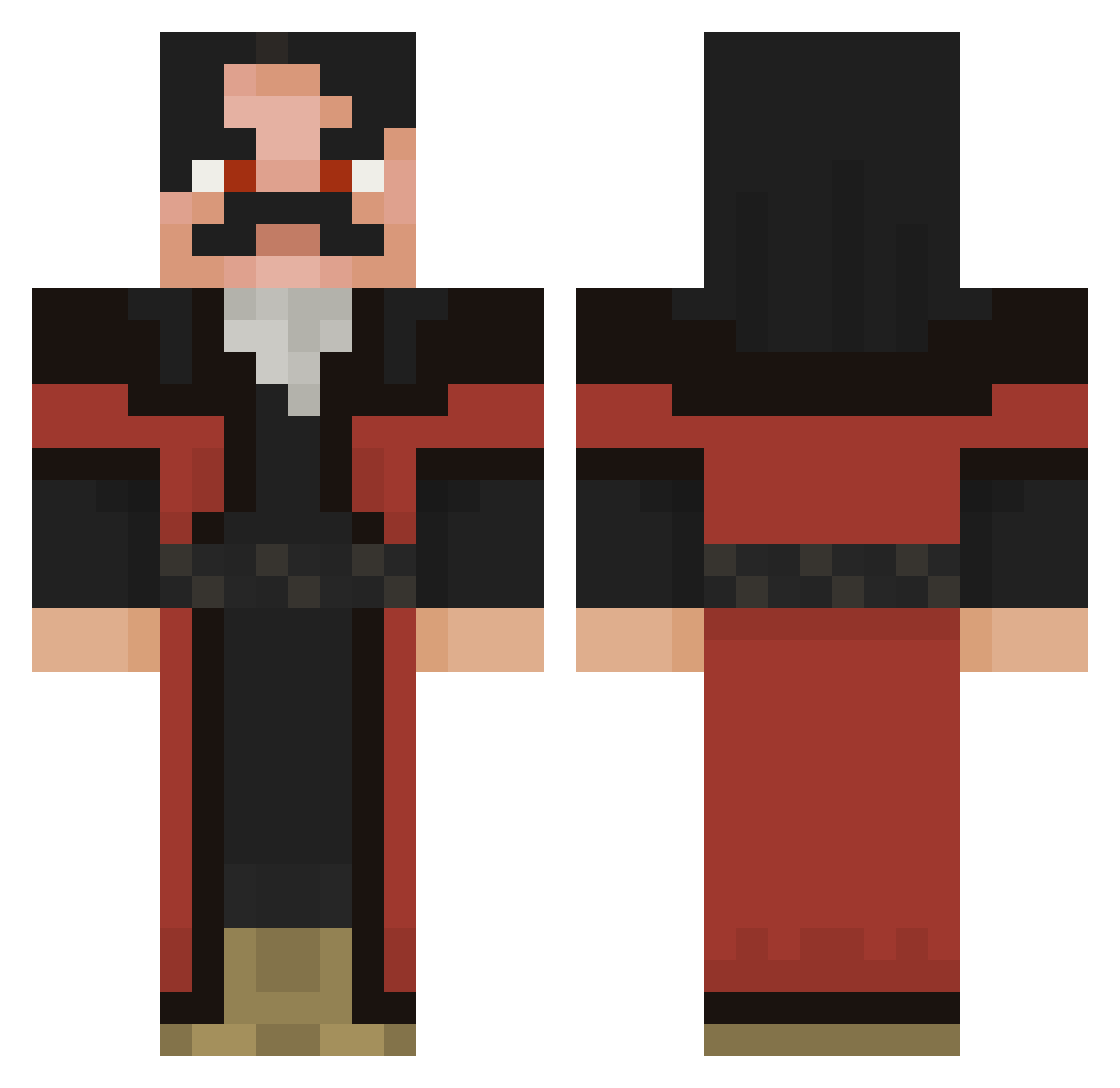 CideEdiskrad Minecraft skin, front and back view