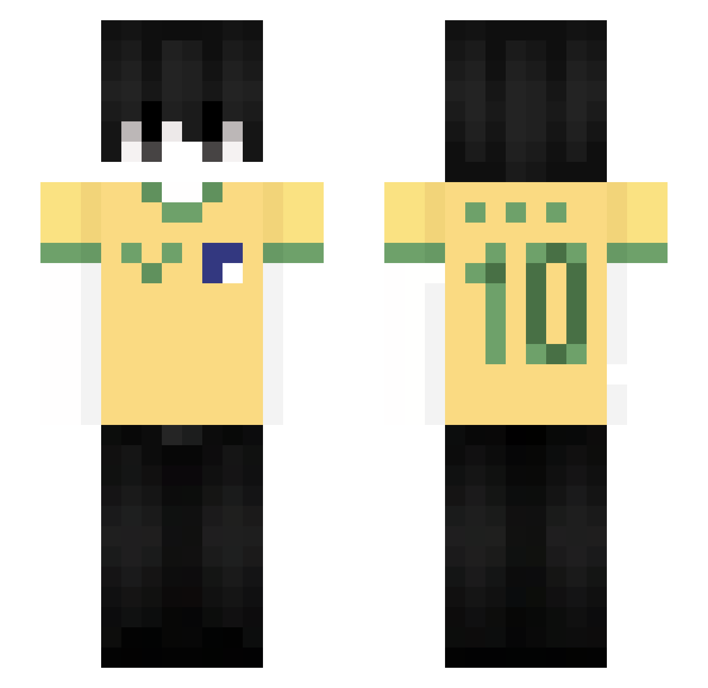 t636 Minecraft skin, front and back view
