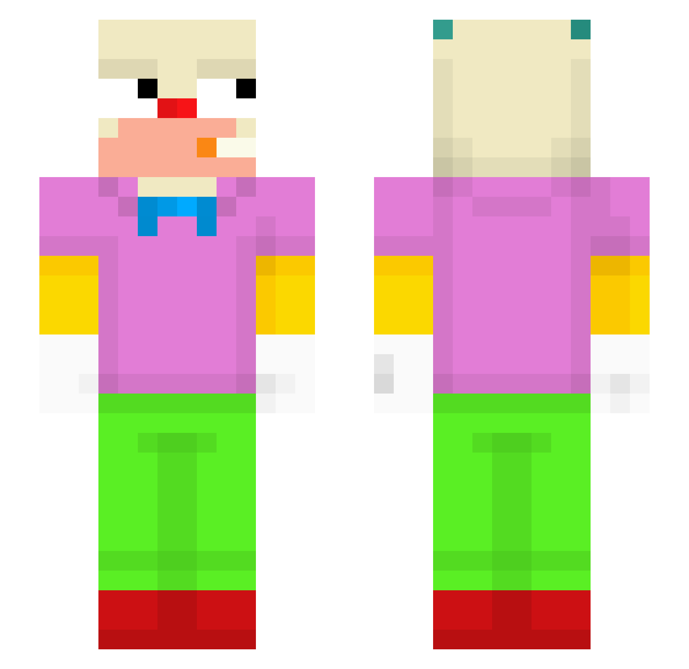 Iggy101 Minecraft skin, front and back view